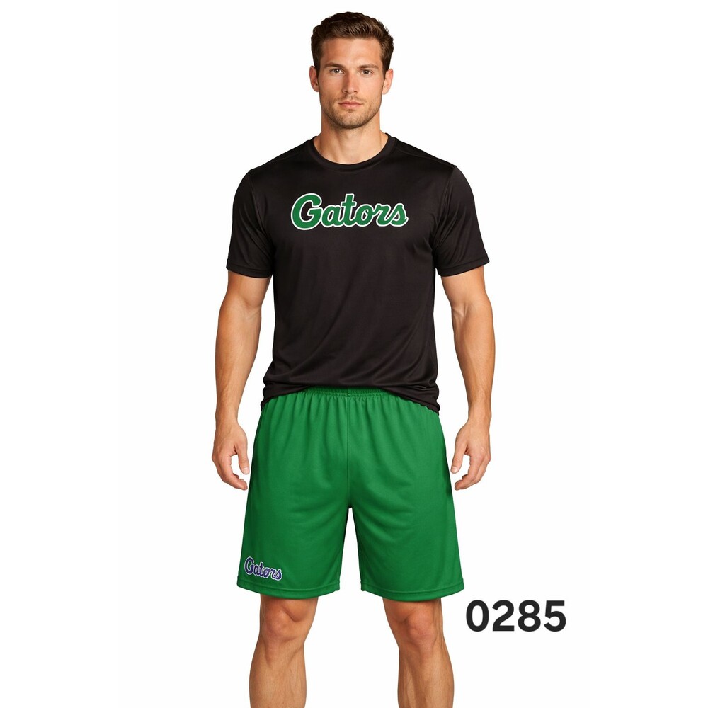 Gator (Dry-fit) Workout Shorts set, Blk/Grn- Men's Med - 0285